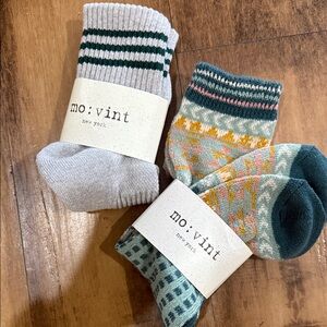 Patterned Socks - Gray and Teal